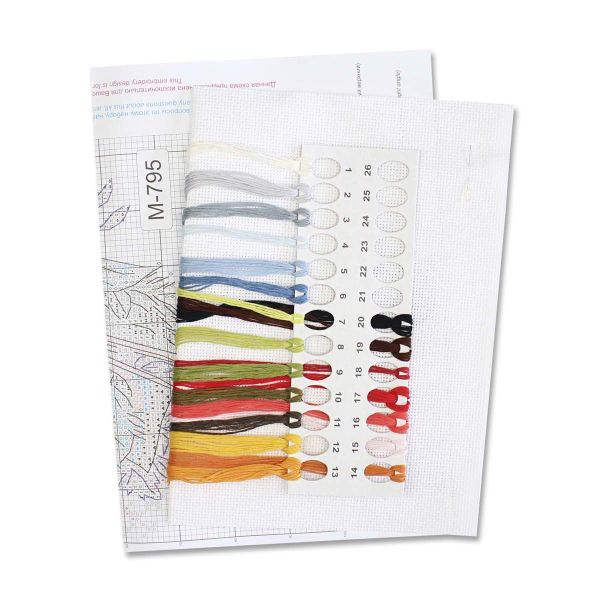 Набор для вышивания нитками МП Студия, Осенняя прогулка 18х13см