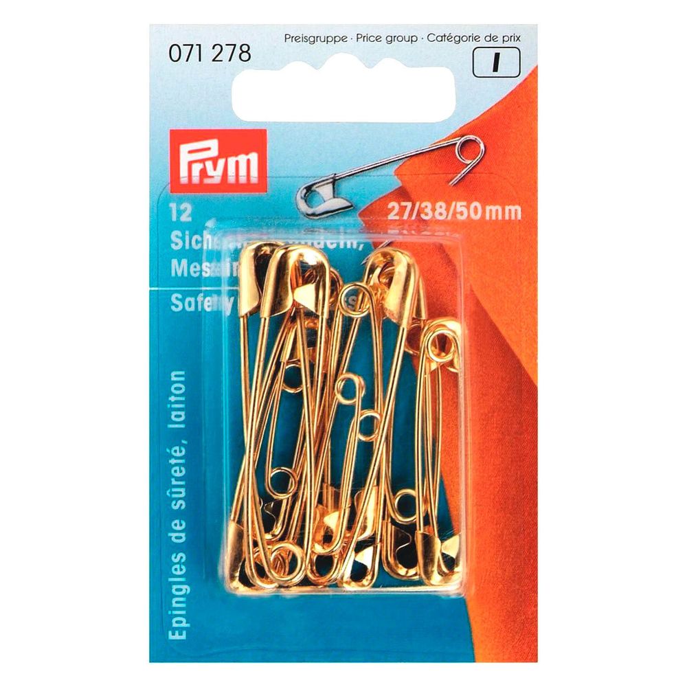 Булавки английские, латунь 1-3 золотистый или серебристый цв, Prym
