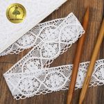 Кружево вязаное (тесьма) 45 мм / 10м, D1004 цв.01 белый, Kruzhevo