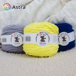 Пряжа Astra Premium (Астра Премиум) Плюшевая / уп.2 мот. по 100 г, 80 м, 311 желтый