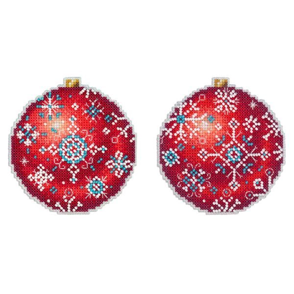 Набор для вышивания нитками МП Студия, Морозный рубин 9х9 см