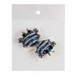 Брошь декоративная 25х21 мм, Silver синий с серебром, 2 шт /TOS/