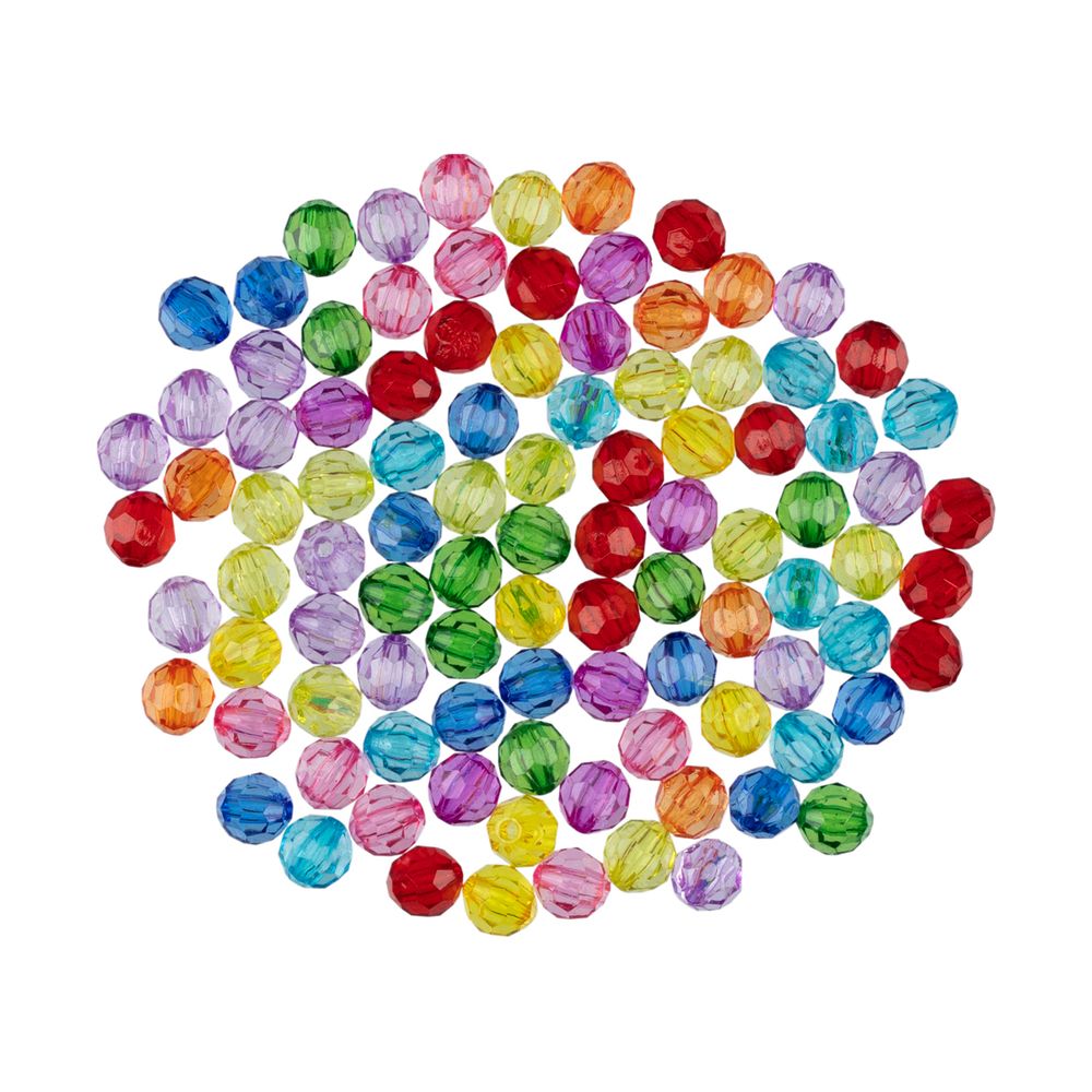 Бусины акрил ⌀8 мм, 25 г (98±2 шт), №01 ассорти, Zlatka ABR