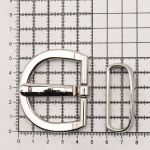 Пряжка + шлевка металл 38 мм, 1 уп (1+1 шт), серебро (никель), MB-2203