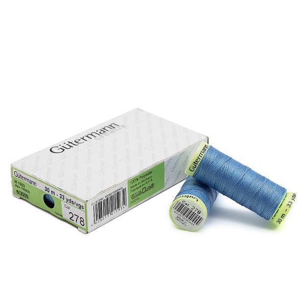 Нитки отделочные Gutermann Top Stitch, 30м, 278 небесно-голубой, 5 катушек