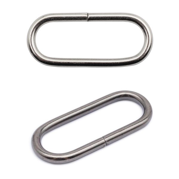 Кольцо овальное металл in 32х11 мм (37х16 мм внешн., никель, 100 шт