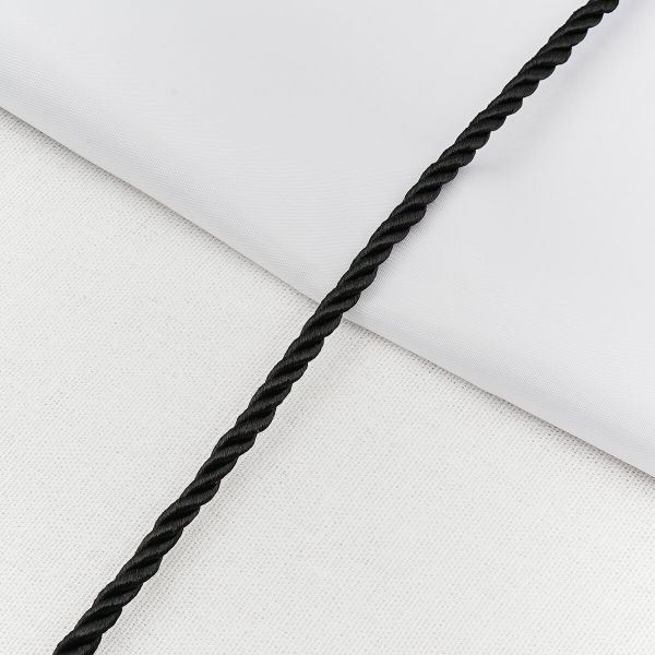 Шнур витой ⌀5.0 мм / 50 метров, черный, 3446