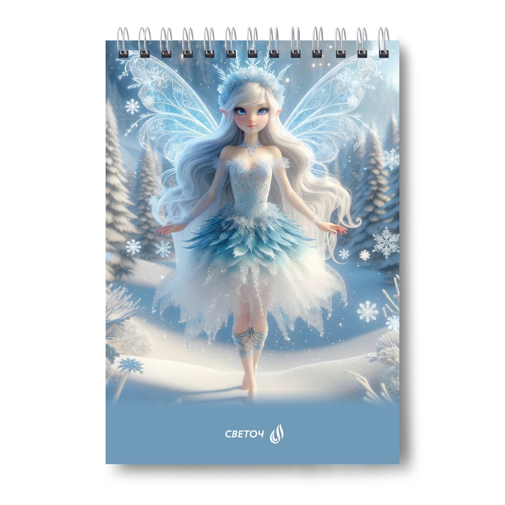 Блокнот на гребне A5 80 л., 4 шт, клетка, Ледяное очарование 01236, Светоч Б126