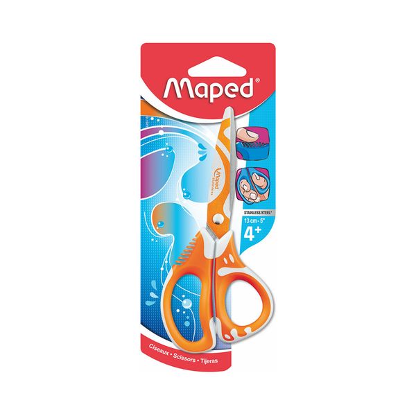 Ножницы универсальные асимметричные 13 см / 6.5 см, 670110 ZENOA FIT с декоративным покрытием, обрезиненные ручки с системой антишок, Maped