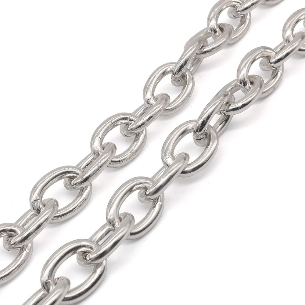 Цепь декоративная алюминий 20.3х15.1 мм, 10 метров, никель, K904