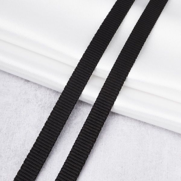 Стропа (ременная лента) 15 мм / 50 метров, 9.6 г/м, ГР, 580 черный, 79-20015