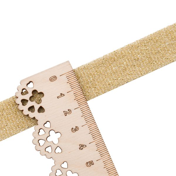 Тесьма трикотажная металлизированная 20 мм / 50 метров, золото