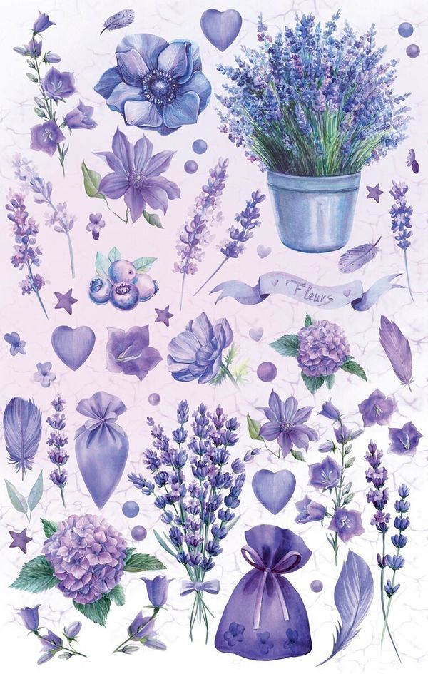 Бумага рисовая 32х22 см, 0118 Лавандовый цвет, Love2art KPR/R