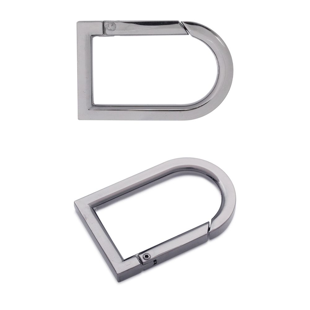 Карабин металл полукольцо 22х40 мм (50х32 мм), чер.никель мет, 2 шт