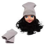 Комплект одежды для игрушек цв.серый: шапка и гетры, 9,5смх10см, 3смх8см