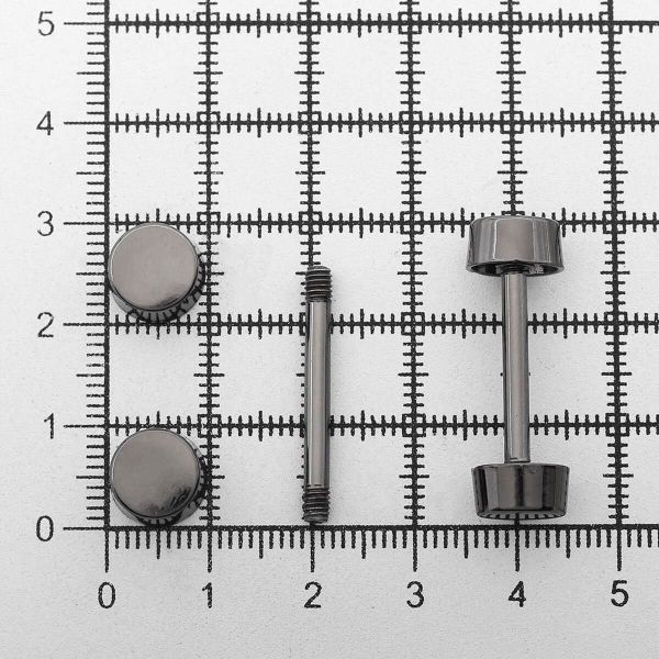 Шпилька для сумки металл L-20мм/10мм с таблеткой ⌀10мм, черный никель ГР, 66789, 10 шт
