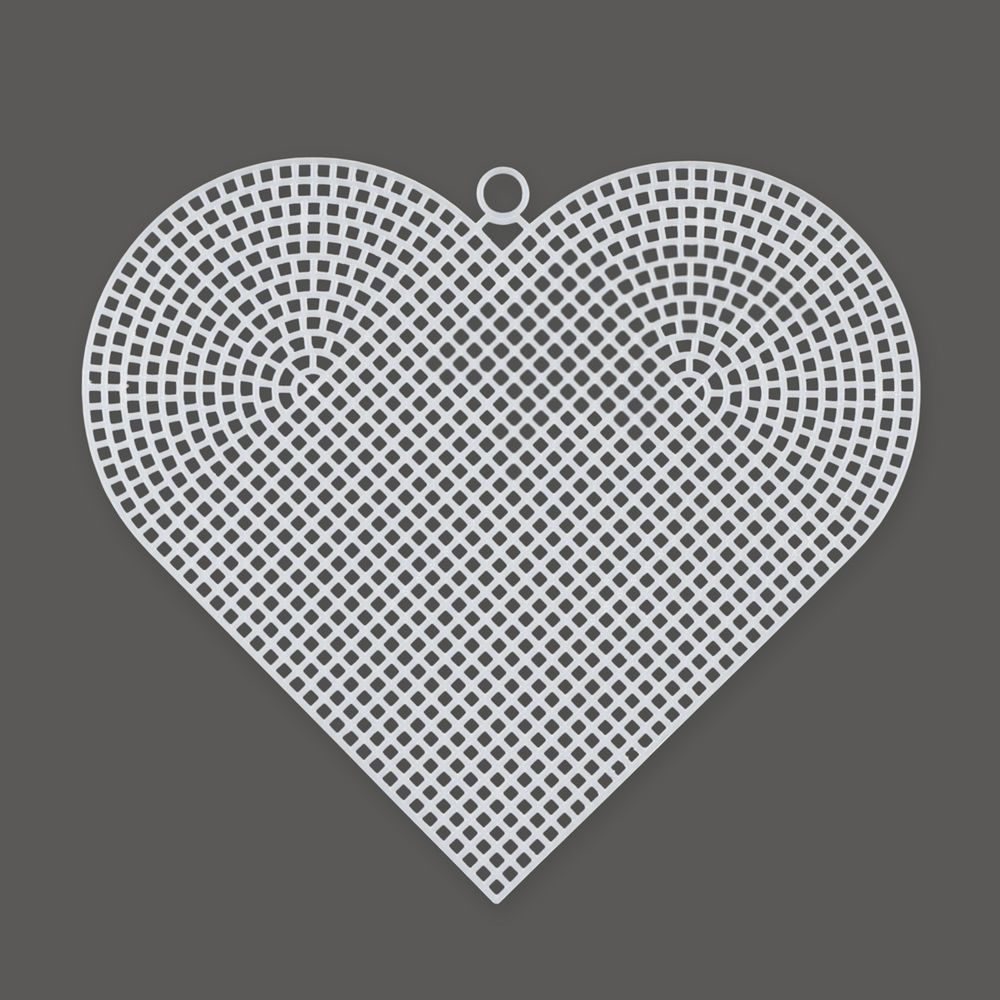 Канва пластиковая 17х15 см, 10 шт, 100% полиэтилен, сердце большое, Gamma KPL-04