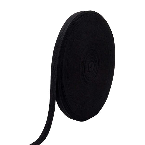 Стропа (ременная лента) 26 мм / 100 метров, [17.55 г/пог.м], матовая, имитация хлопка, 17 черный, 3Al357
