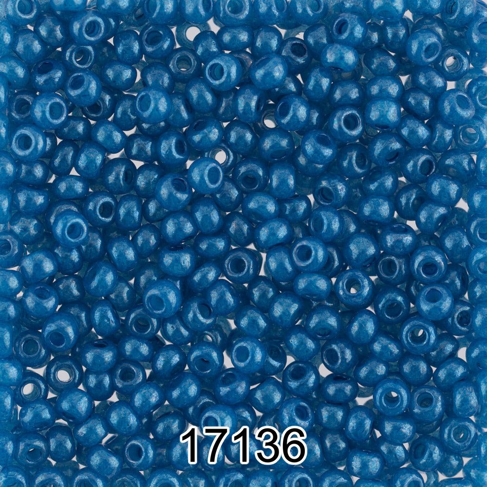 Бисер Preciosa 10/0 (2.3 мм), 500 г, 17136 (Ф015) т.голубой