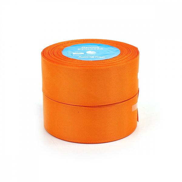 Лента репсовая (в рубчик) 38.0 мм, цв.668 оранжевый For Hobby 2 шт по 22.86м (±1м)