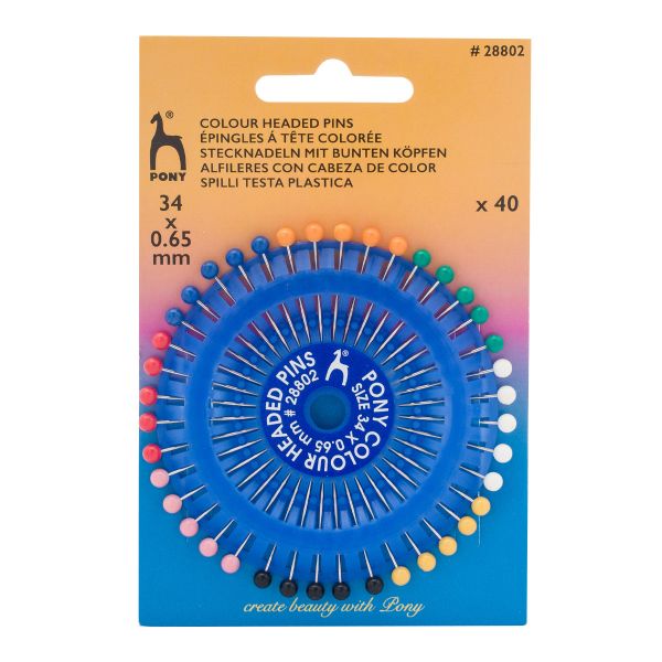 Булавки портновские 0.65 мм, l=34 мм, сталь, 40 шт, Pony, 28802