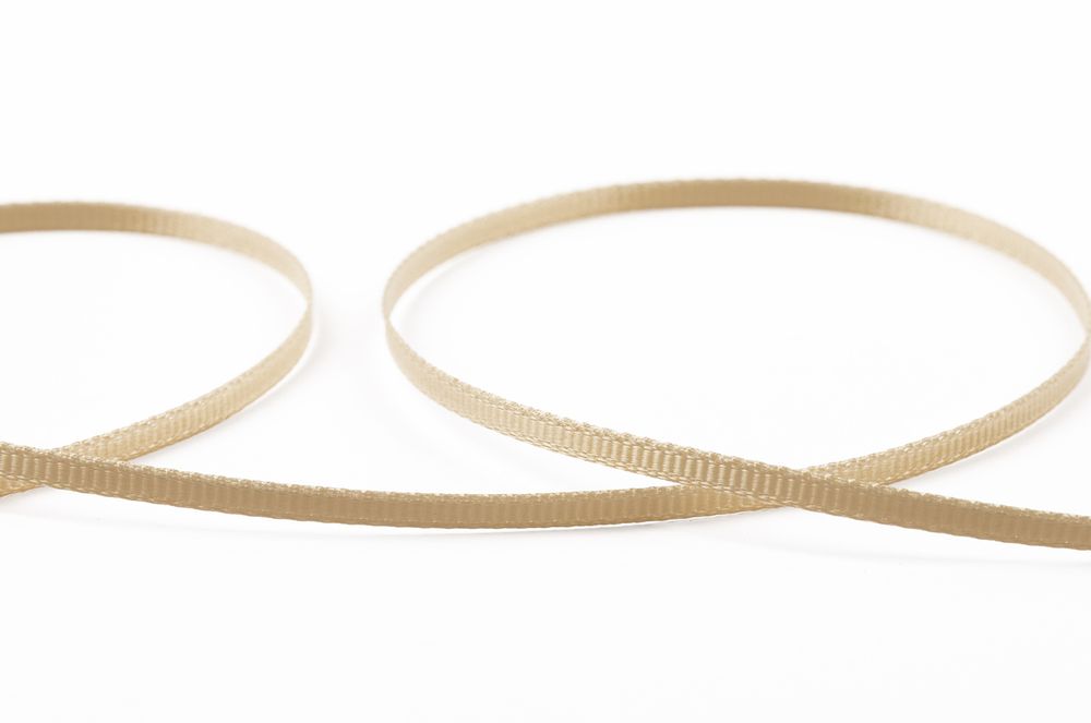 Лента репсовая (в рубчик) 3.0 мм / 91.44 метра, 003 св. бежевый, Gamma GR-03