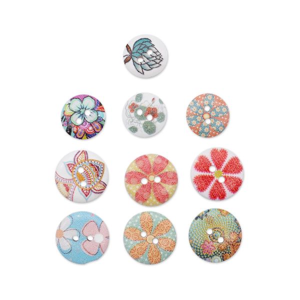 Украшения декоративные пуговицы деревянные Цветочки-лепесточки №5, 15-18 мм, 100 шт