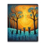 Тетрадь ученическая общая, матовый сплошной лак+запечат.форзац+титул лист A5+ 48 л. на скобе 65 г/м², белизна 100 %, 10 шт, клетка, 01122 Загадочные коты, Светоч Т76