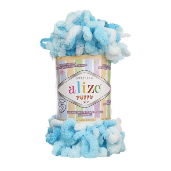 Пряжа Alize (Ализе) Puffy Color / уп.5 мот. по 100 г, 9м, 5924 секционный A