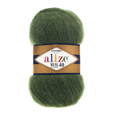 Пряжа Alize (Ализе) Angora Real 40 / уп.5 мот. по 100 г, 430м, 563 темно-зеленый A