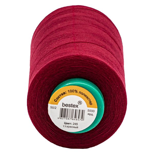 Нитки универсальные Bestex 50/2, 4570 м (5000 ярд) / 1 кат., 245 темно-малиновый