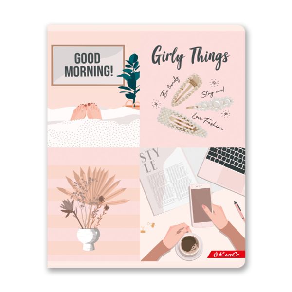 Тетрадь ученическая общая, твин лак, A5+ 96 л. на скобе, белизна 100%, 5 шт, клетка, 000340 Модница, Светоч 96ТСК5_8_3_1