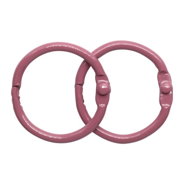 Кольца для альбомов разъемные металл 25 мм, 10 шт, темно-розовый, 5AS-103