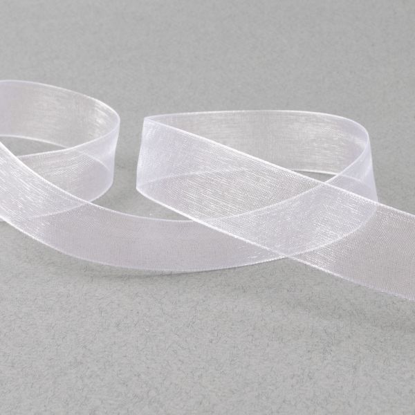 Лента капроновая (органза) 20.0 мм / 22.8±1 метра, 001 белый, Blitz OR-20