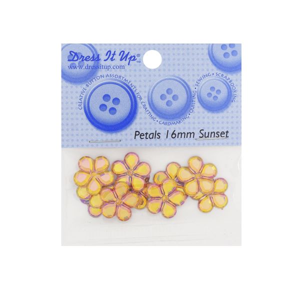 Украшения кабошоны Цветы, 16 мм, 10 шт, оранжевый, Dress it up