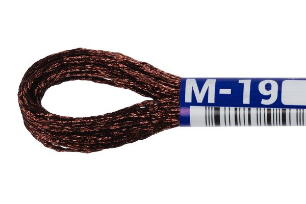 Мулине Gamma металлик, цв.М-19 коричневый, 12 мотков по 8 метров