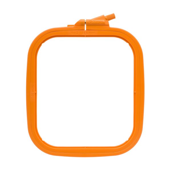 Пяльцы пластиковые квадратные с винтом 14,5х16,5 см, цветные, Nurge Hobby (оранжевый), 170-12