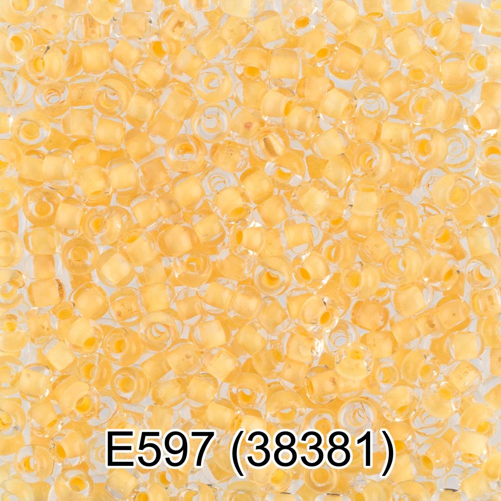 Бисер Preciosa круглый 10/0, 2.3 мм, 10х5 г, 1-й сорт Е597 желтый, 38381, круглый 5