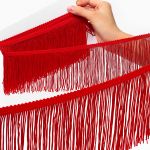 Бахрома отделочная широкая 100.0 мм / 4.5 метра, цв.26 красный