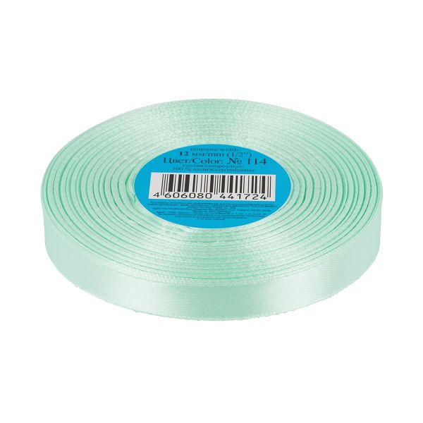 Лента атласная 1-сторонняя 12.0 мм / 33±2 метра, 114 мятный, Gamma