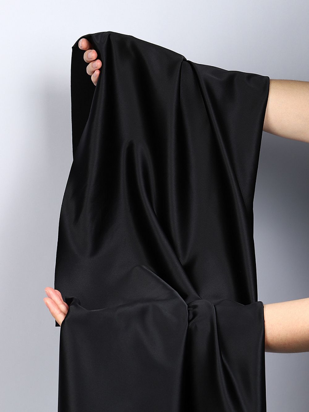 Атлас стрейч для нижнего белья 107 г/м², 125 см / 25 метров, 0180 цв.черный