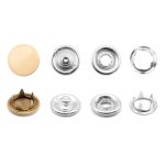 Кнопка рубашечная (джерси) закрытая ⌀9.5 мм, ≈1440 шт, МЕТАЛЛ, эмаль, 291 св.бежевый глянцевый, NEW STAR