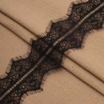 Кружево шантильи (реснички) на сетке 82 мм / 30 метров, черный, 3AR1278