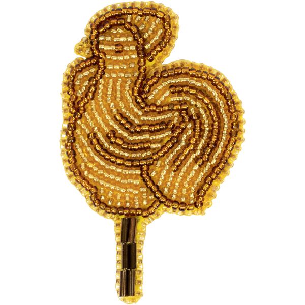 Набор для вышивания бисером Klart, Брошь. Петушок на палочке, 4.5х7.5 см