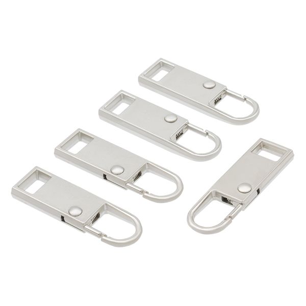 Пуллер-карабин для молнии 38х11 мм, металл (никель), 5 шт