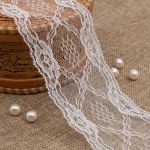 Кружево на сетке 68 мм, 6,8 м, ±4 см, WL-84, белый