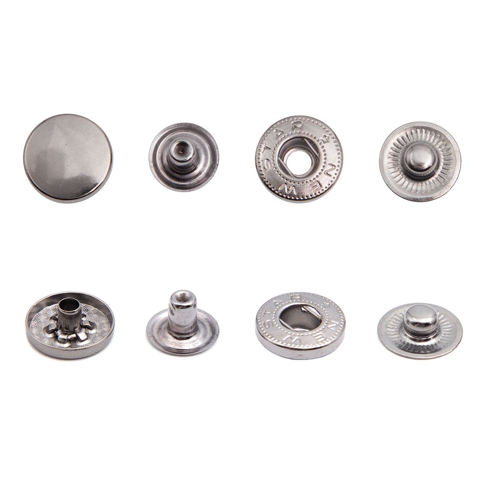 Кнопка Альфа (S-образная) ⌀15.0 мм, ≈50 шт, №54, Таблетка, МЕТАЛЛ, чер.никель, NEW STAR