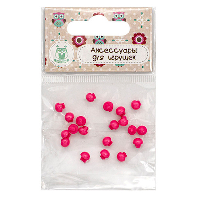Украшения декоративные пуговицы Мини круглые на ножке, 5мм, уп/20 шт, малиновый