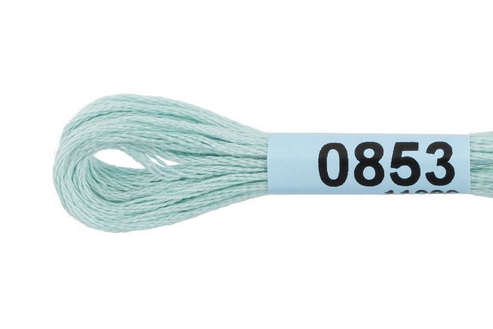 Мулине Gamma 100% хлопок, цв.0853 св.голубой, 24 мотка по 8 метров