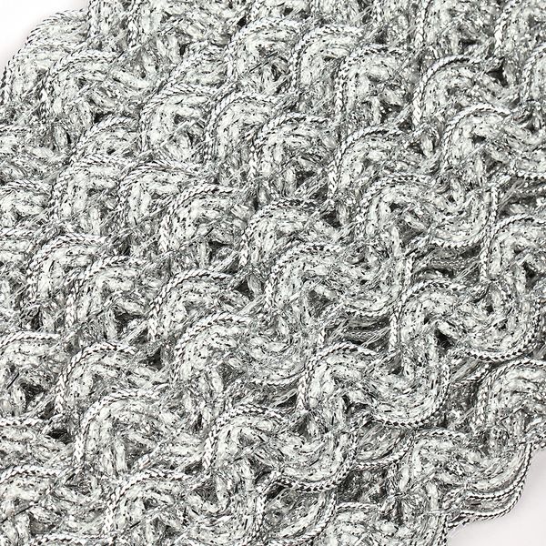 Тесьма отделочная 20 мм / 13.71 метров, TBY 907 цв.серебро